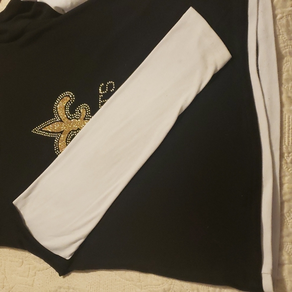 Saints ⚜🖤⚜ ladies XL tee /pullover - Picture 4 of 5